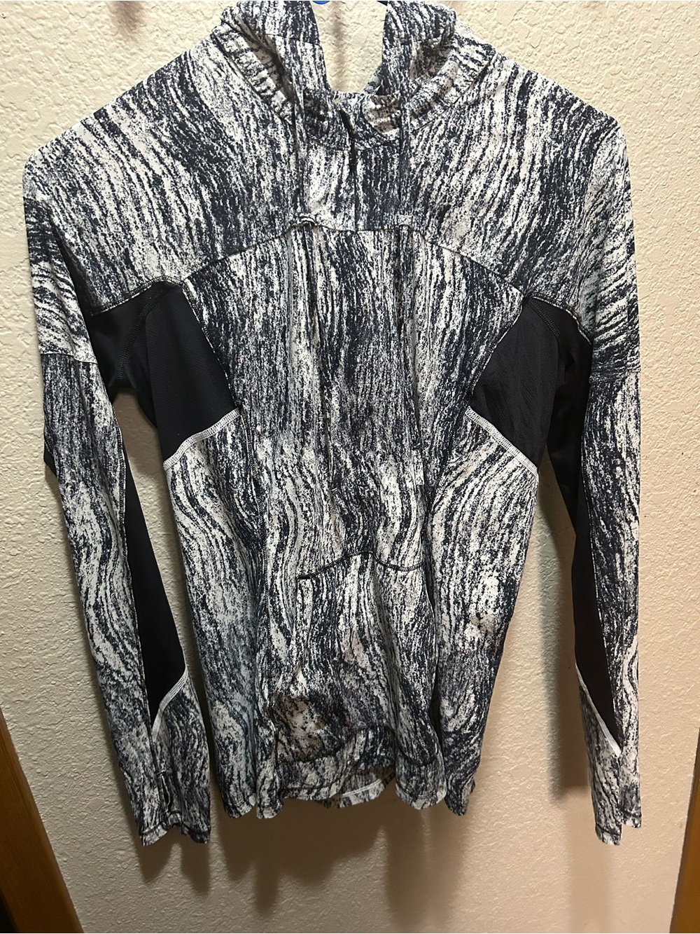 lululemon athletica Marled Black & White Hooded Utility Jacket